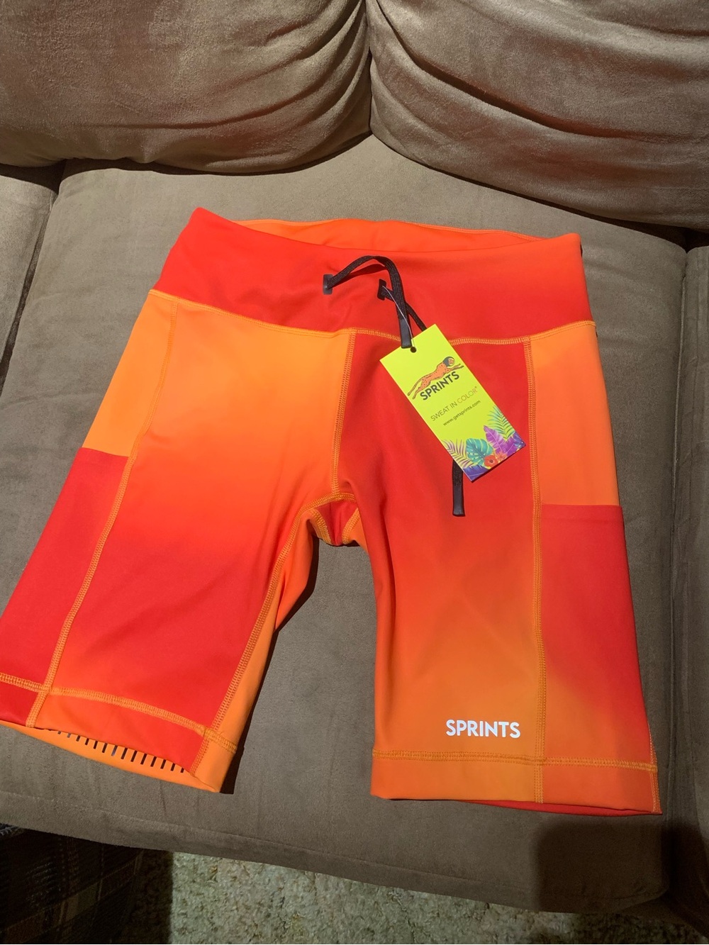 Sprints Gradient Orange-Red Women's Bike Shorts - Picture 4 of 6